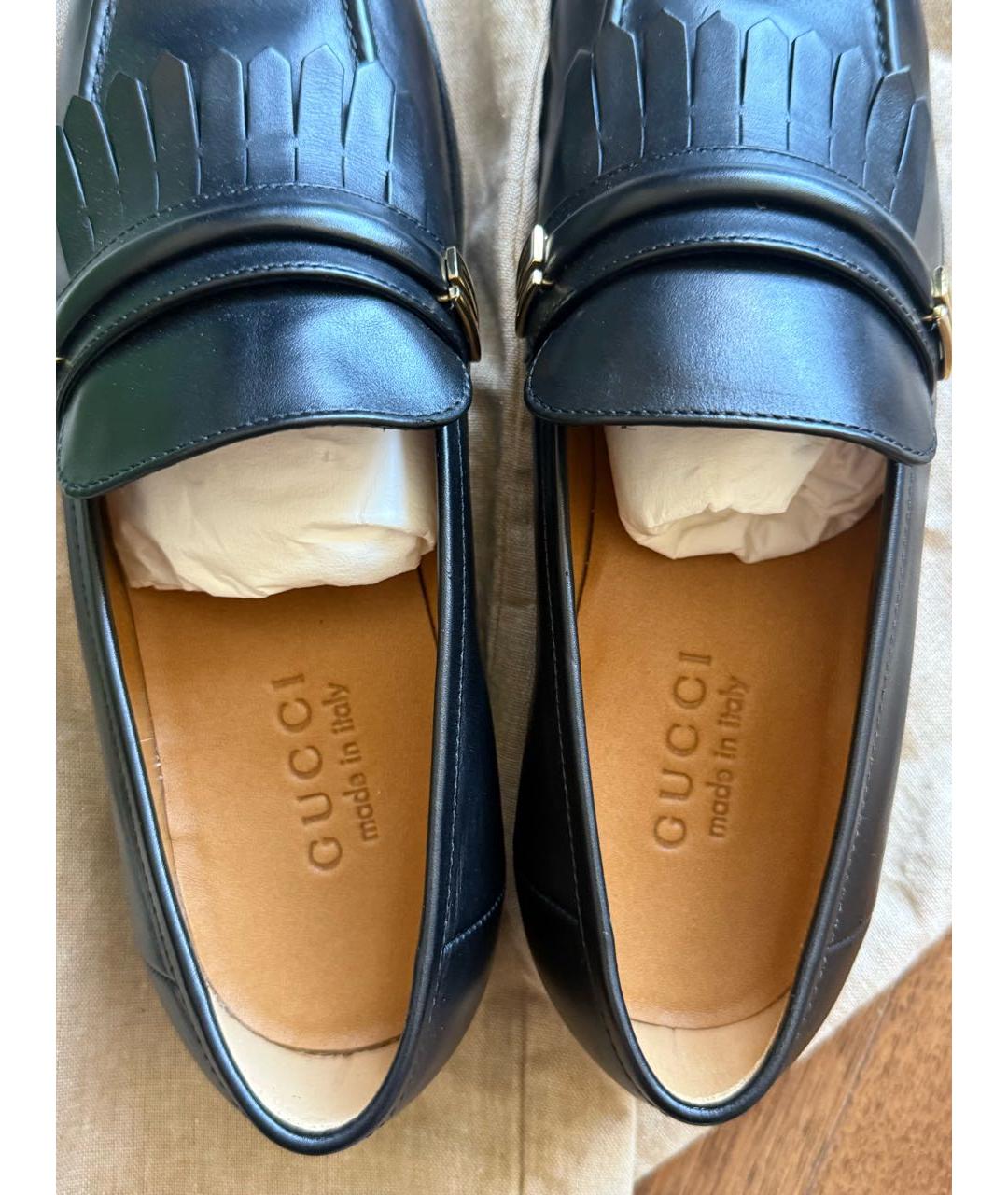 GUCCI Черные кожаные лоферы, фото 5