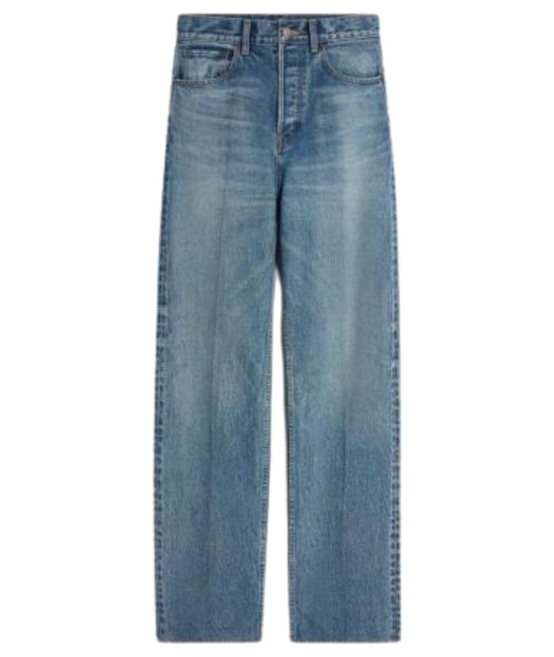 CELINE Голубые хлопковые прямые джинсы, фото 1