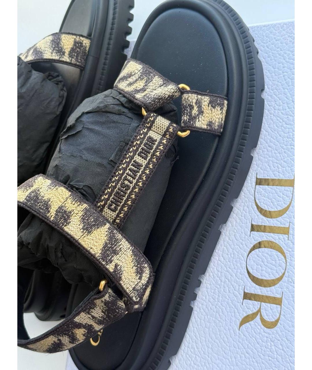 CHRISTIAN DIOR Мульти текстильные сандалии, фото 2
