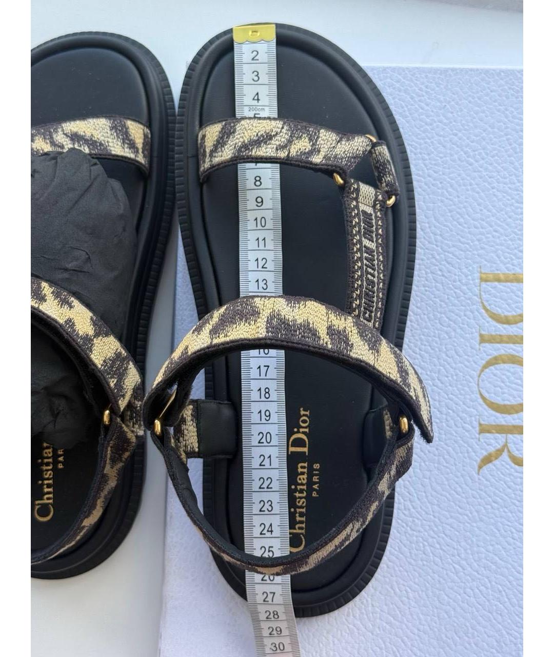 CHRISTIAN DIOR Мульти текстильные сандалии, фото 5