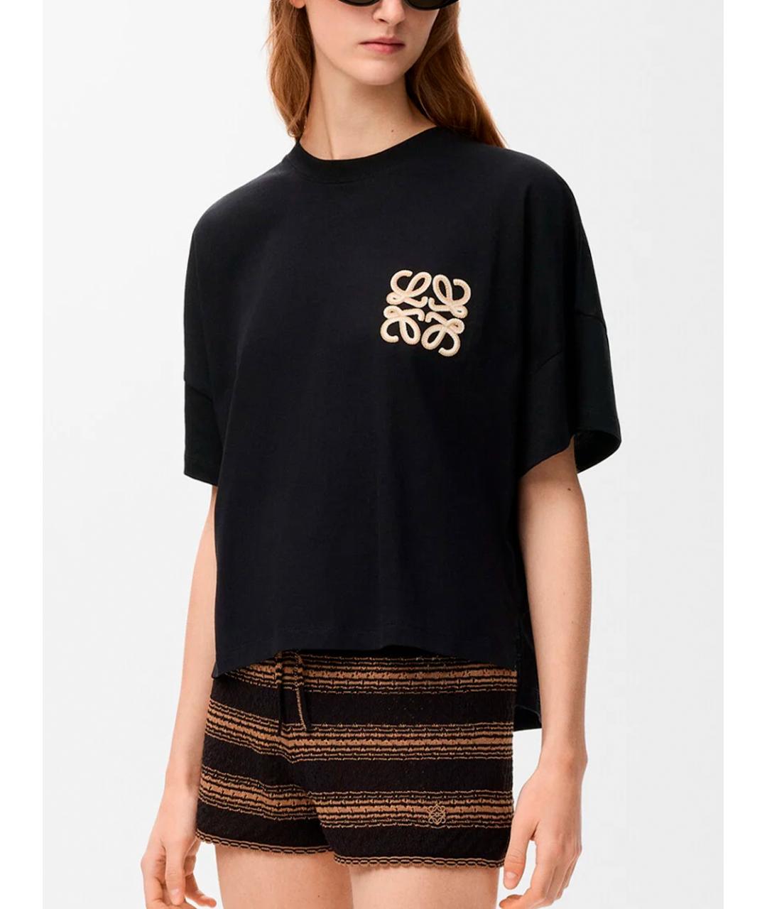 LOEWE Черная хлопковая футболка, фото 3