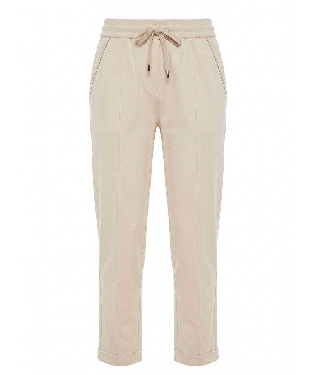 BRUNELLO CUCINELLI Бежевые хлопковые спортивные брюки и шорты, фото 1