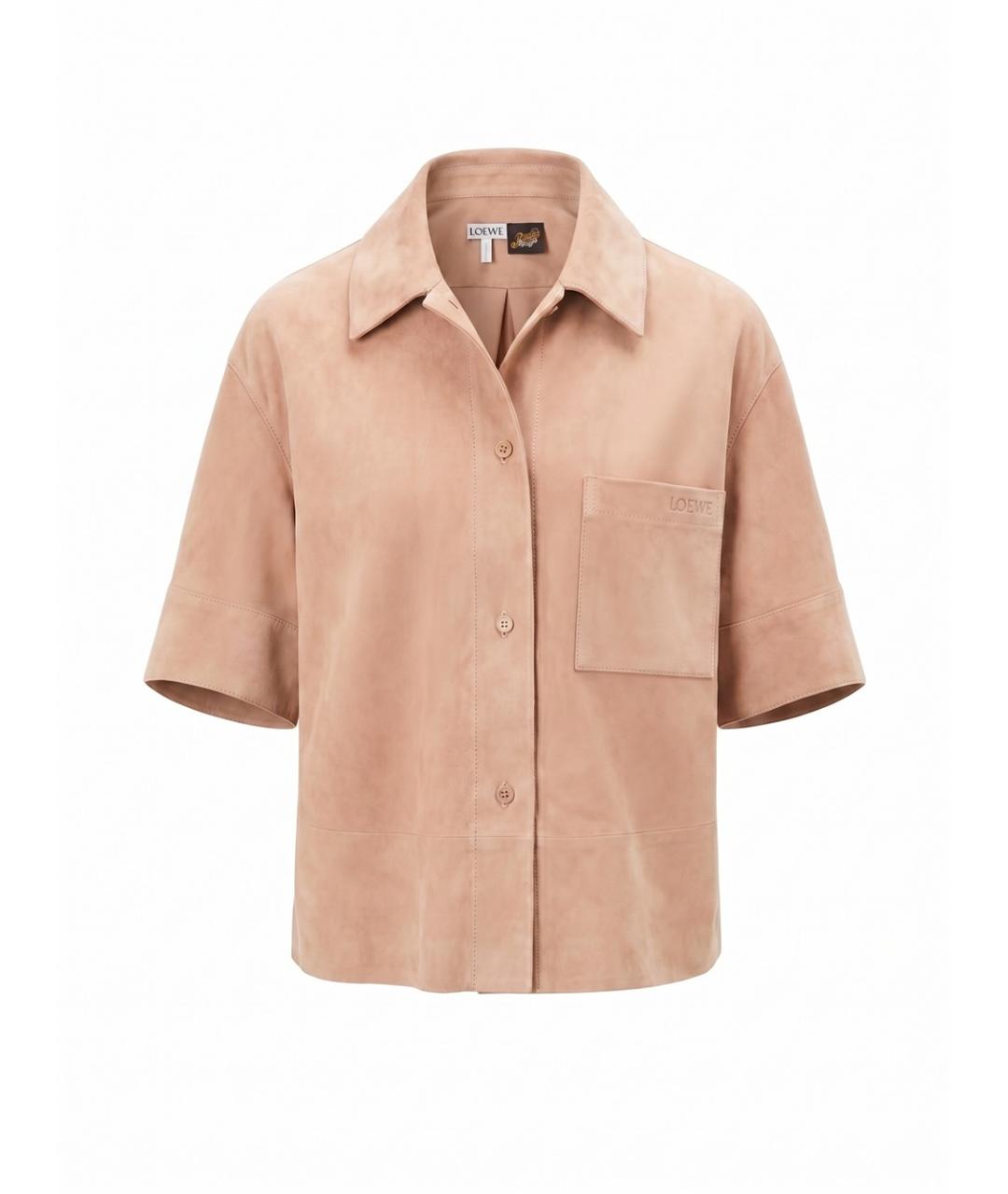 LOEWE Розовая кожаная рубашка, фото 1