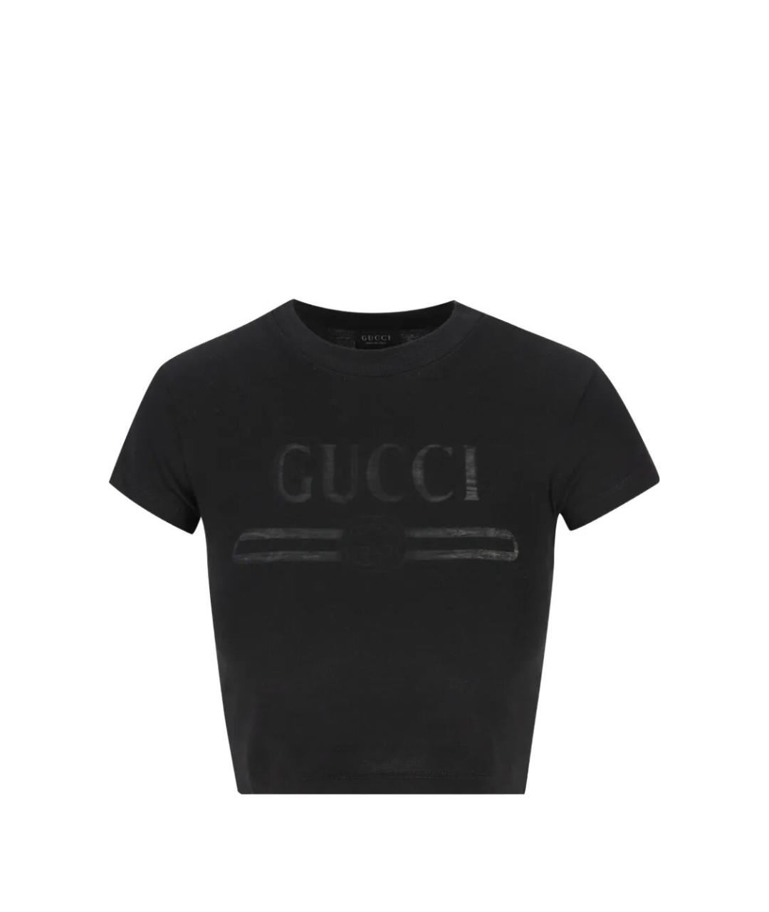 GUCCI Черная хлопковая футболка, фото 1