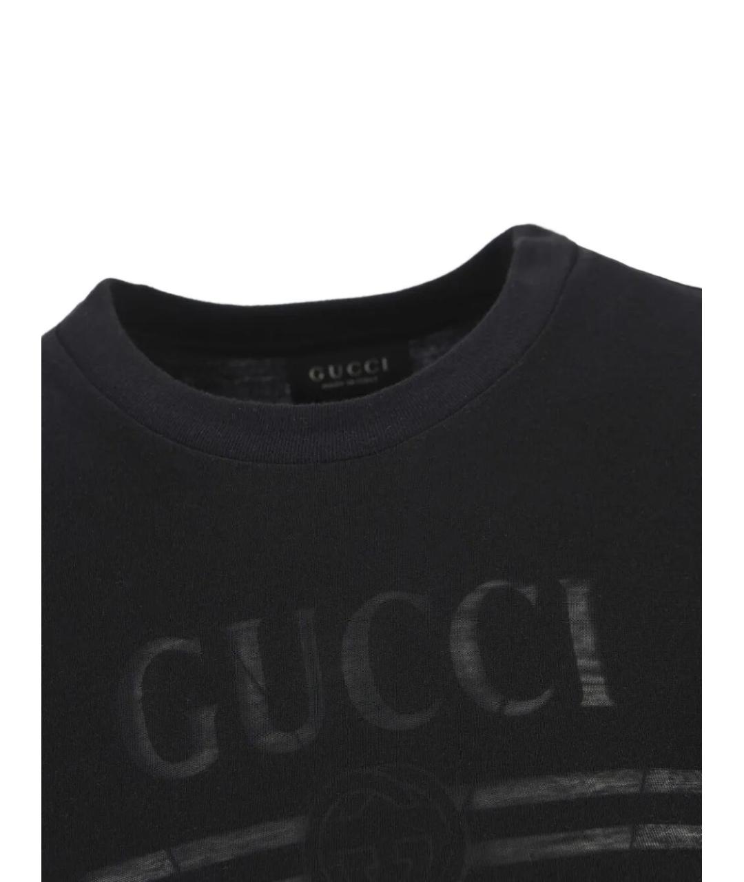 GUCCI Черная хлопковая футболка, фото 4