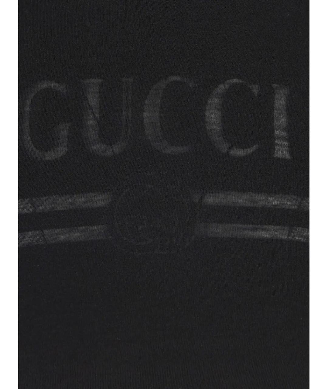 GUCCI Черная хлопковая футболка, фото 3