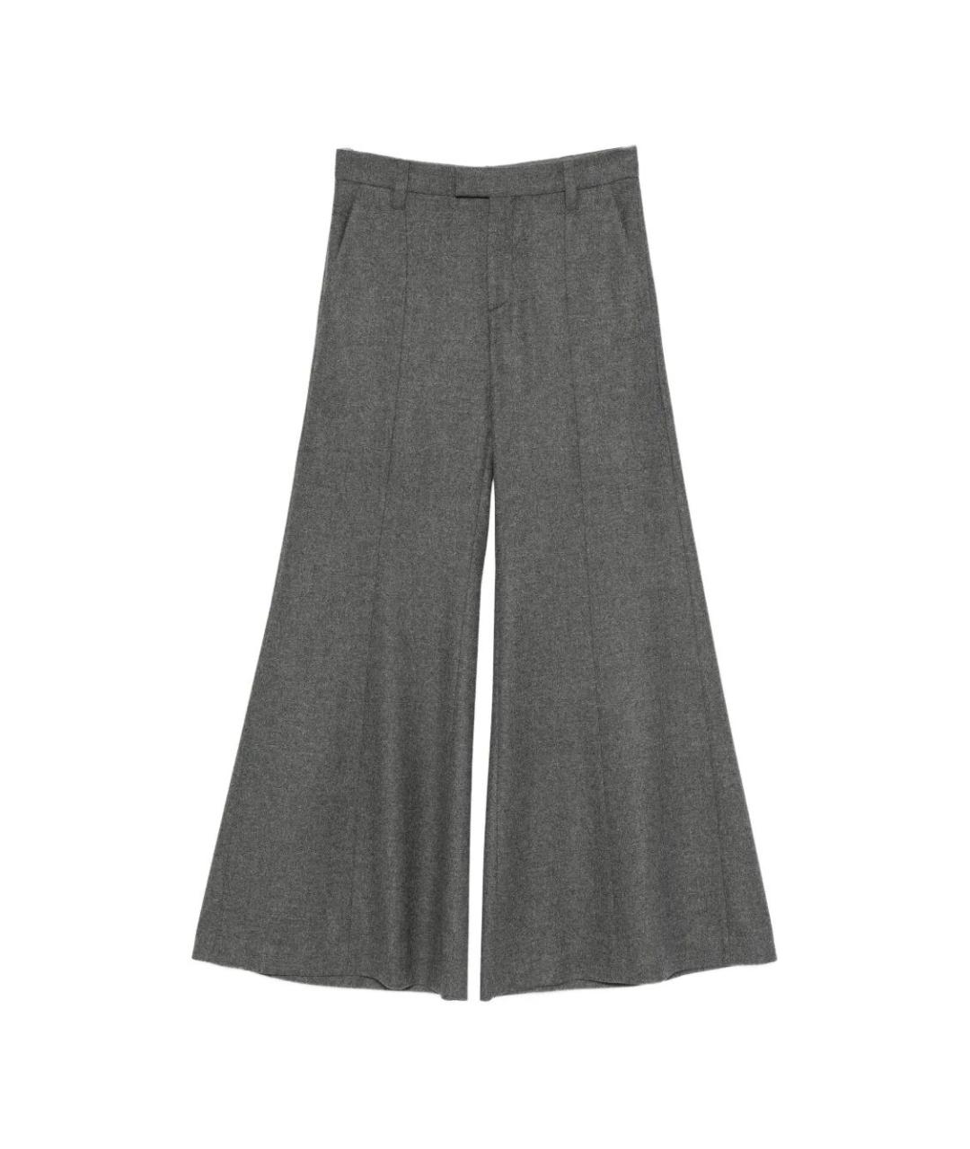 BRUNELLO CUCINELLI Серые шерстяные брюки широкие, фото 1
