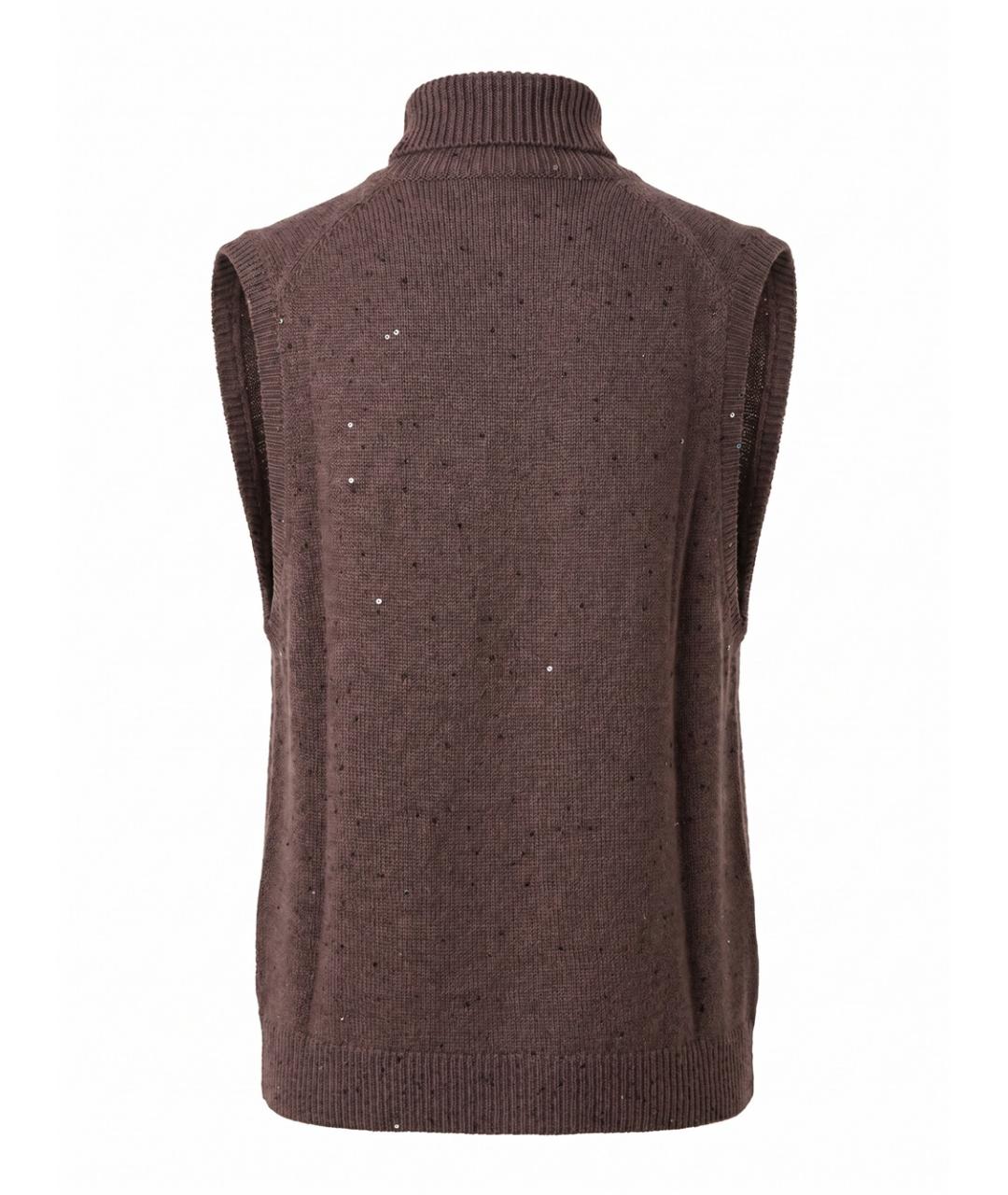 BRUNELLO CUCINELLI Коричневая шерстяная жилетка, фото 2