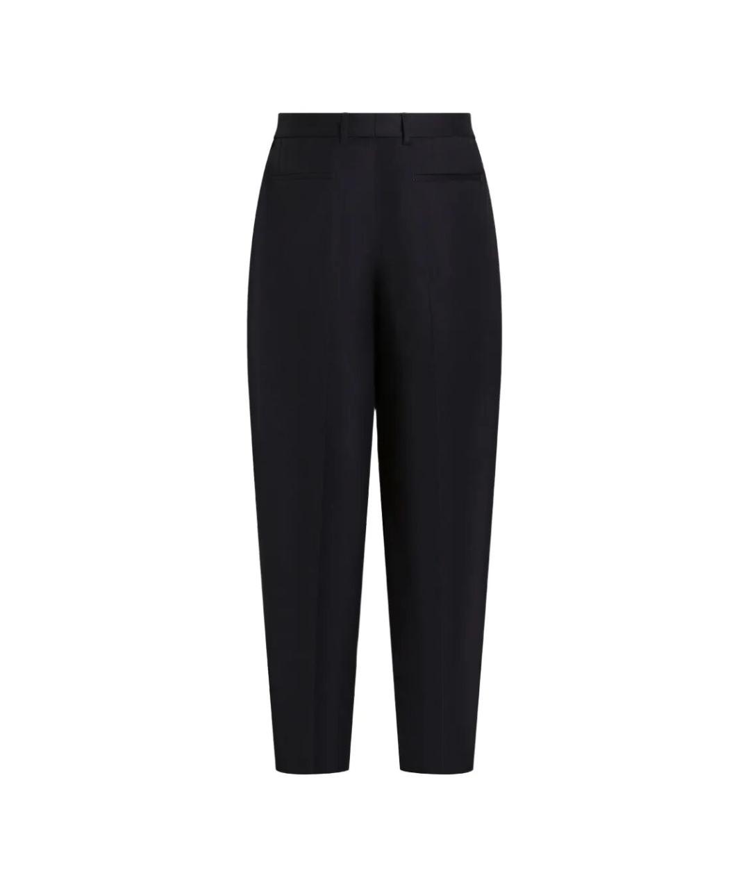 DOLCE&GABBANA Черные шерстяные повседневные брюки, фото 2