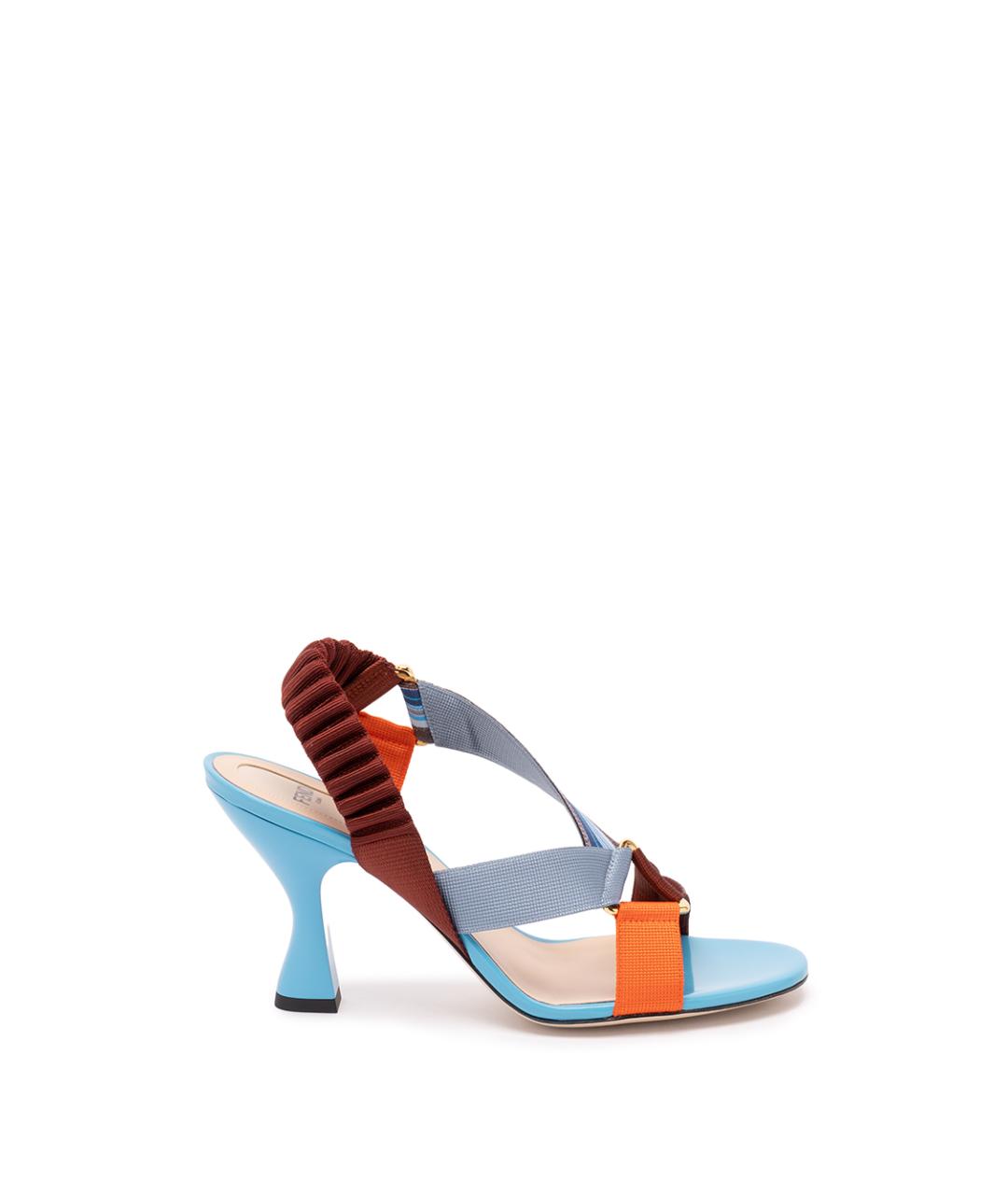FENDI Мульти текстильные босоножки, фото 1