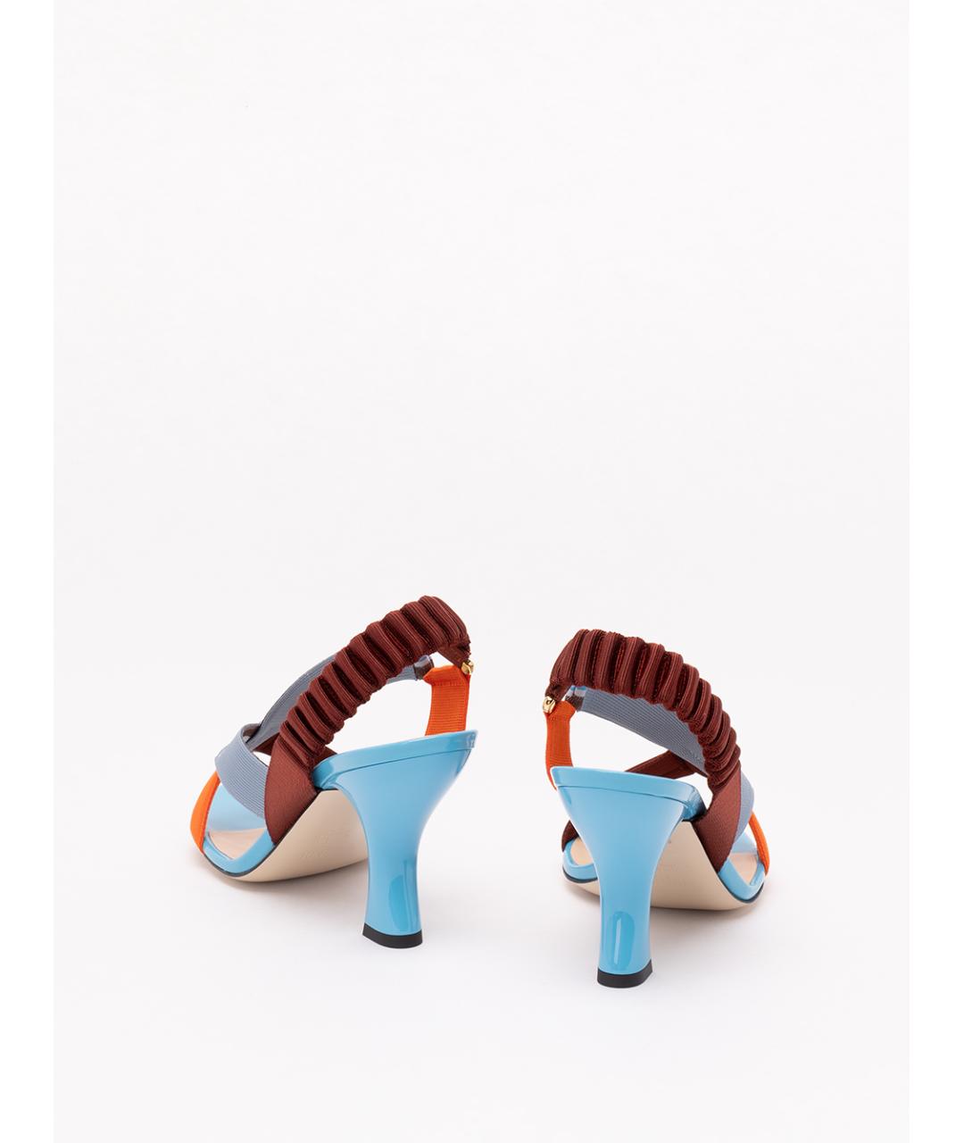 FENDI Мульти текстильные босоножки, фото 3