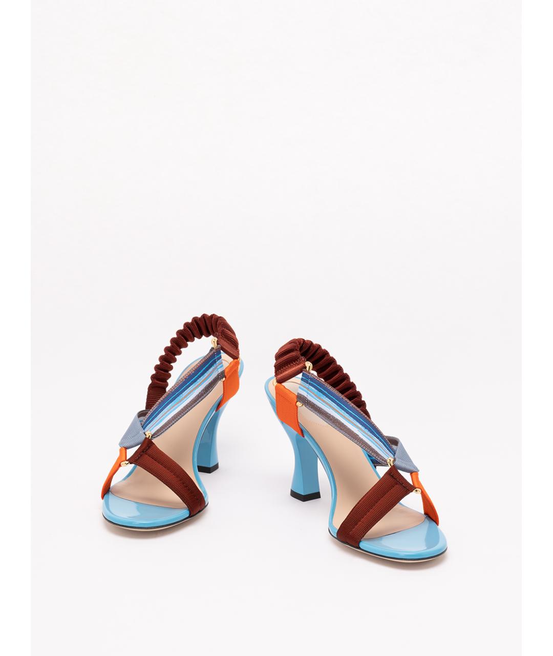 FENDI Мульти текстильные босоножки, фото 2
