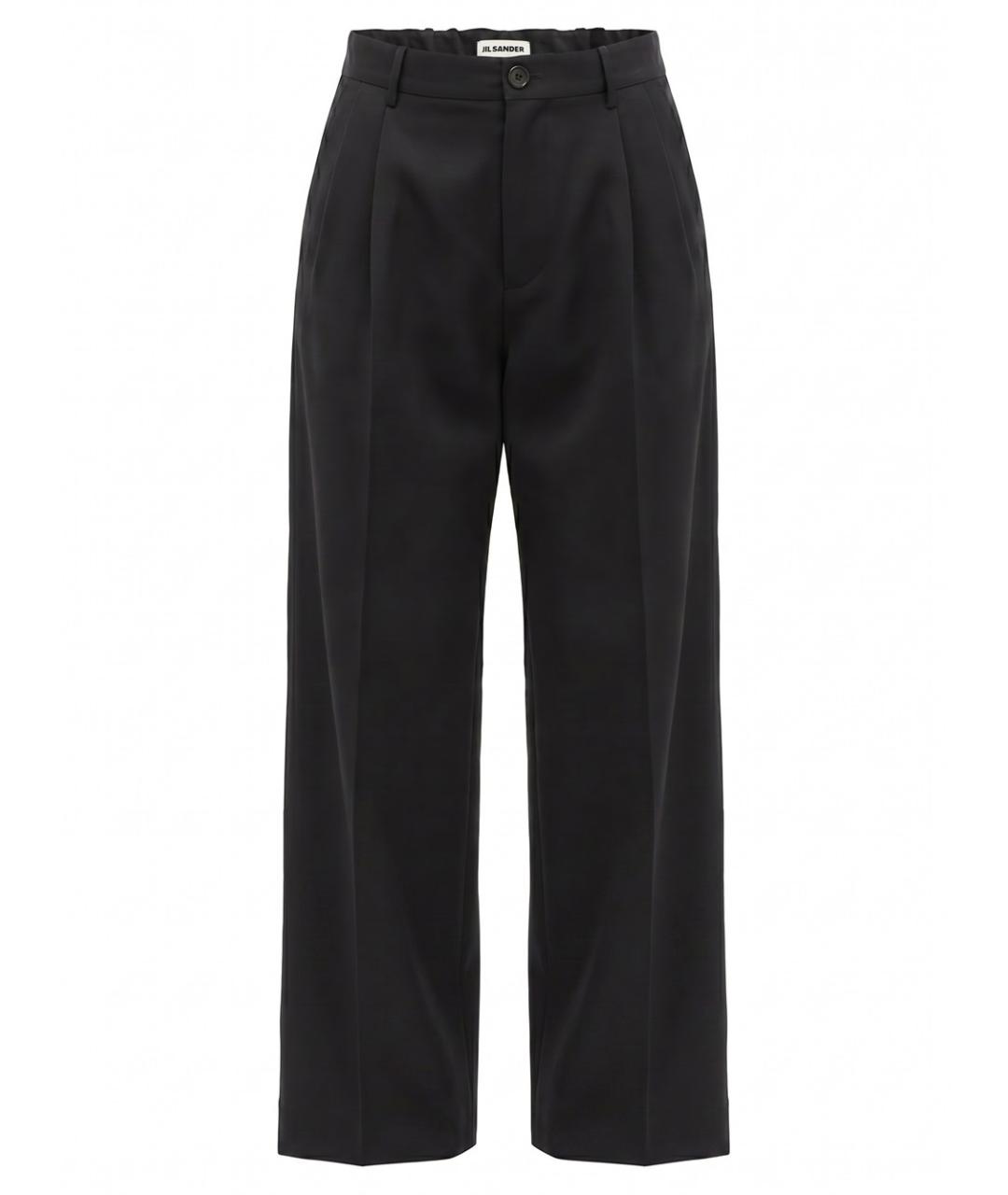 JIL SANDER Черные шерстяные брюки широкие, фото 1