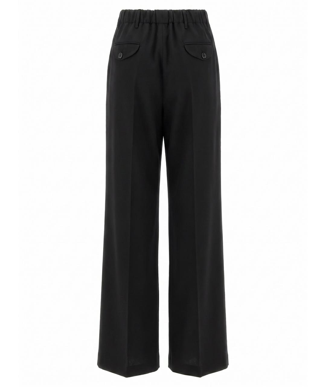 JIL SANDER Черные шерстяные брюки широкие, фото 2