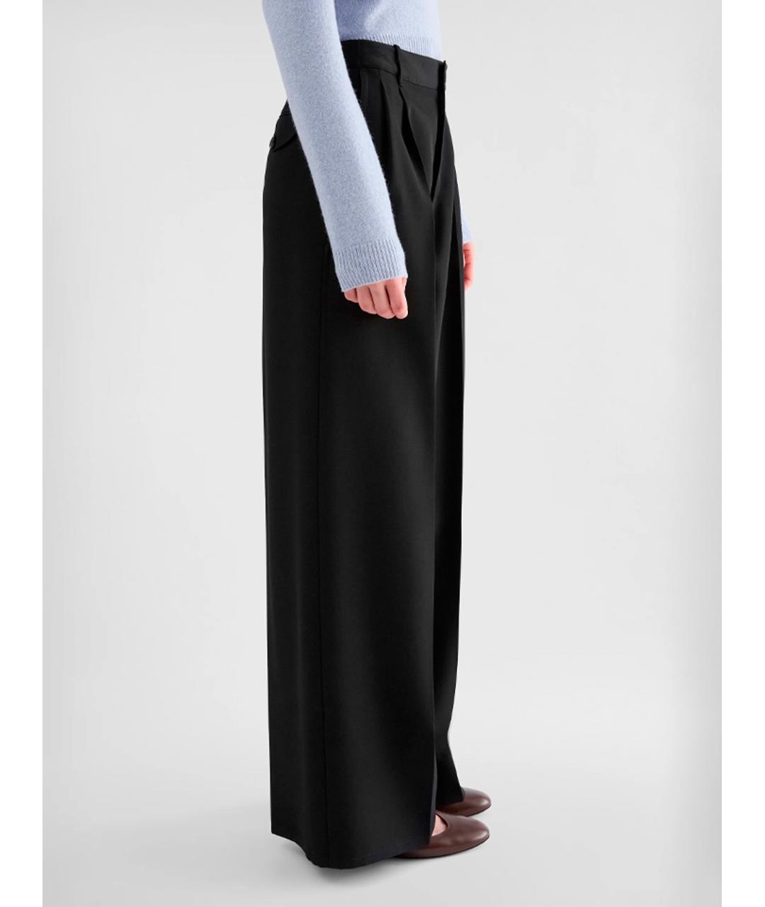 JIL SANDER Черные шерстяные брюки широкие, фото 6