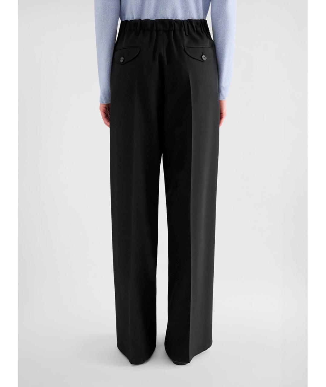 JIL SANDER Черные шерстяные брюки широкие, фото 5