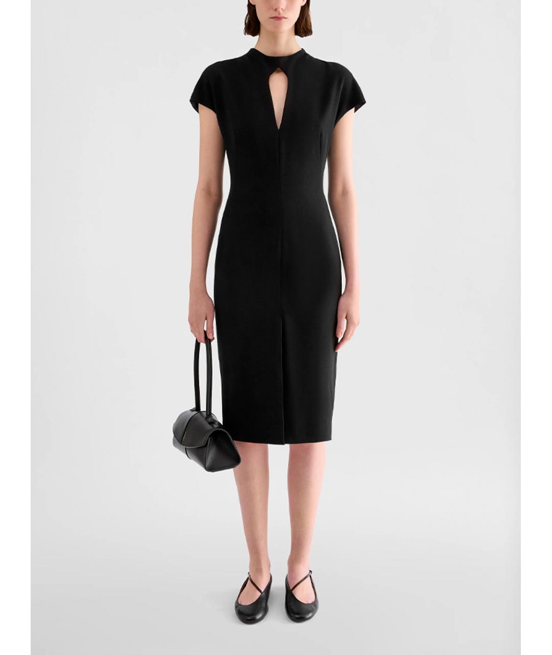 JIL SANDER Черное шерстяное платье, фото 3