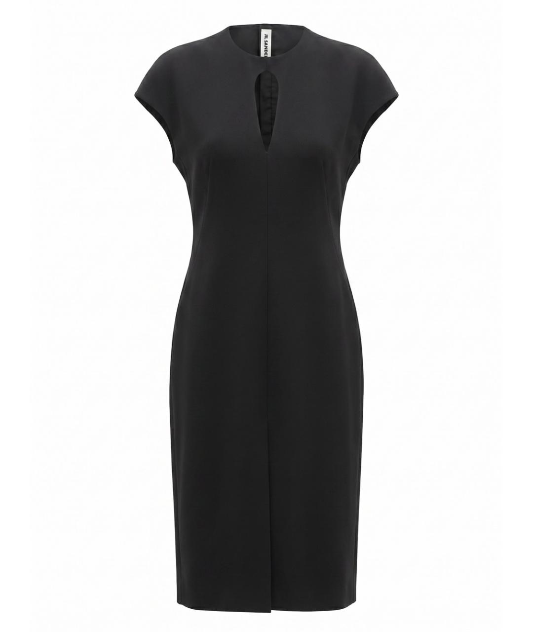 JIL SANDER Черное шерстяное платье, фото 1