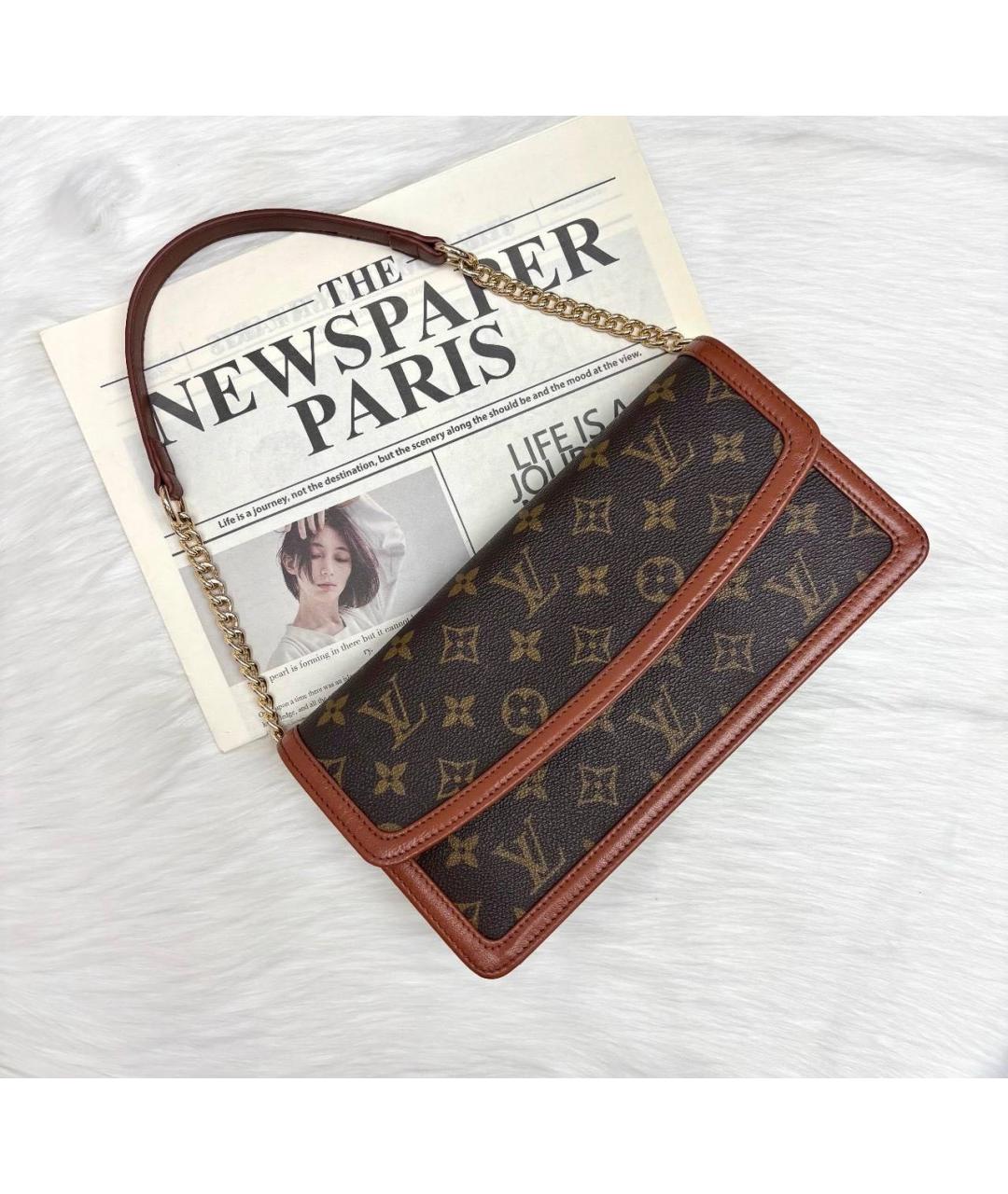 LOUIS VUITTON Коричневая сумка через плечо, фото 6