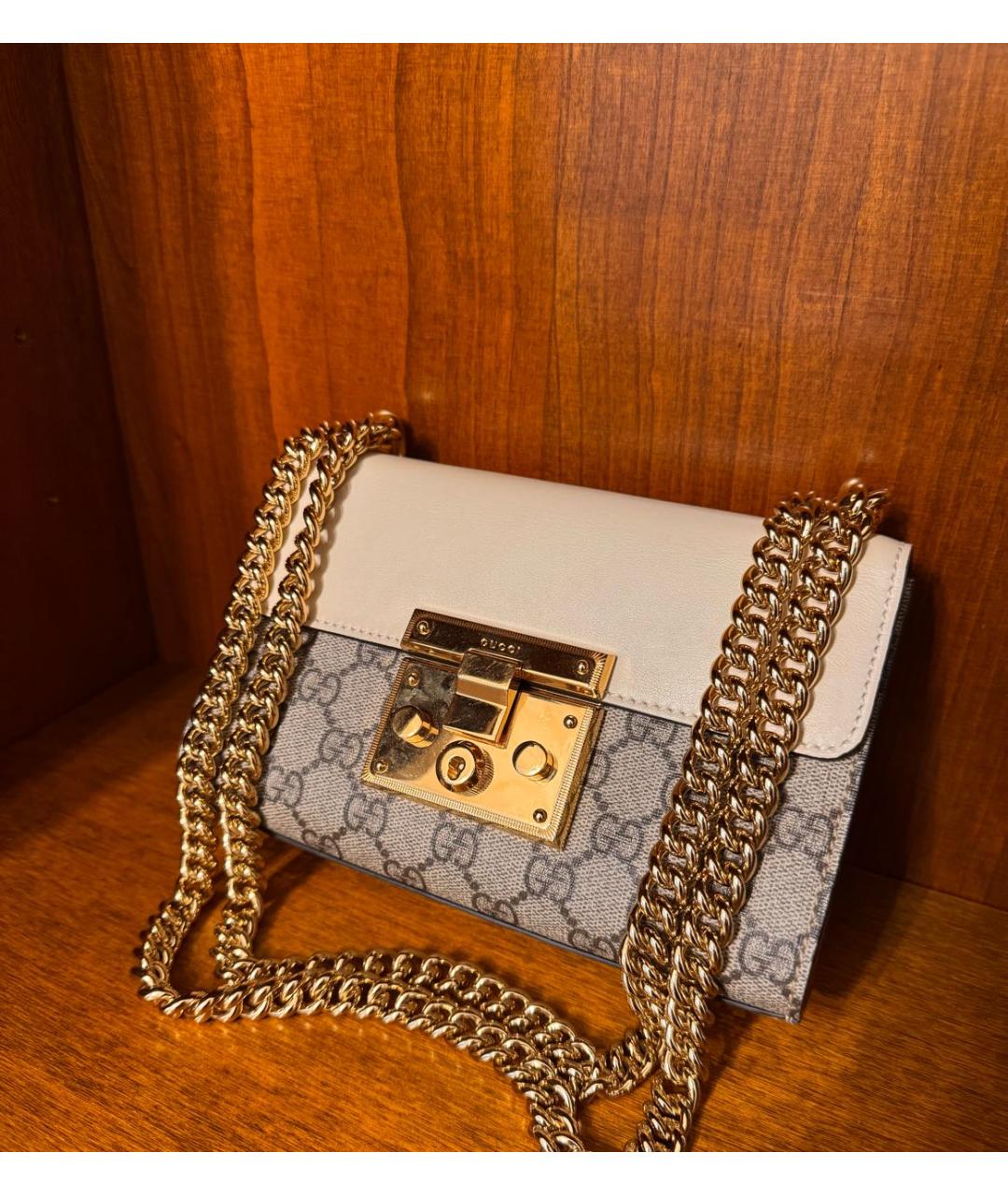 GUCCI Бежевая кожаная сумка через плечо, фото 5