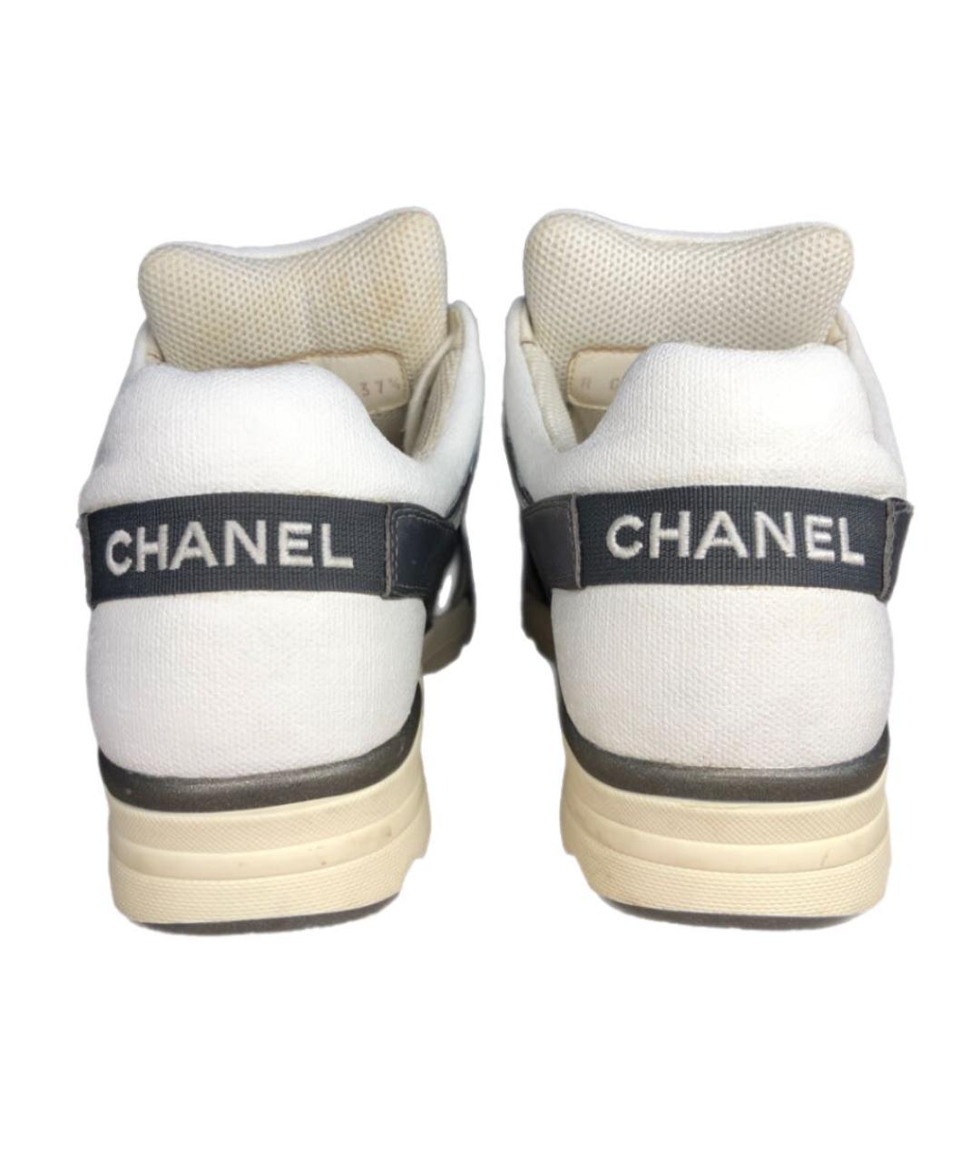 CHANEL Белые кожаные кроссовки, фото 4