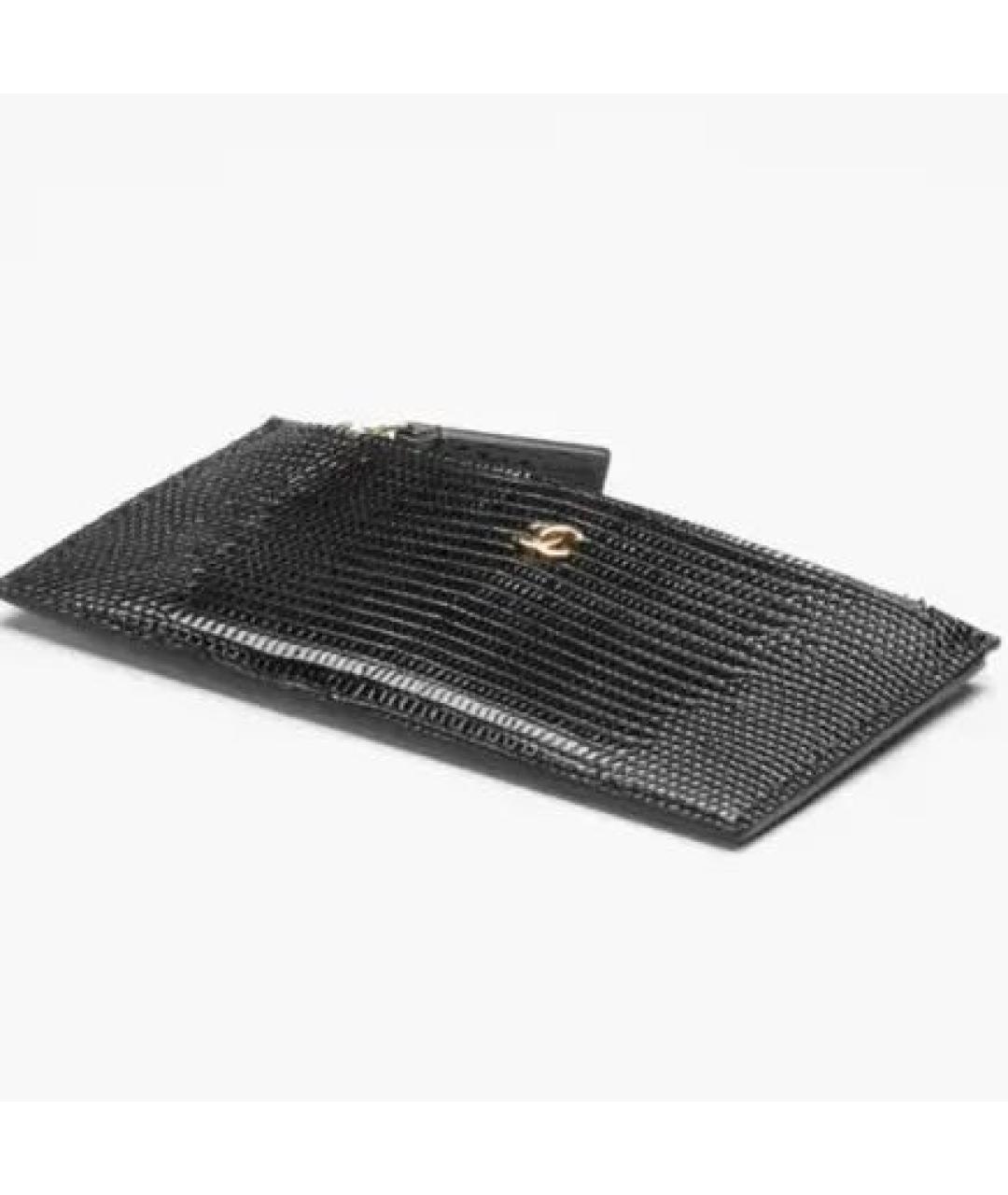 CHANEL Черный кошелек из лакированной кожи, фото 4