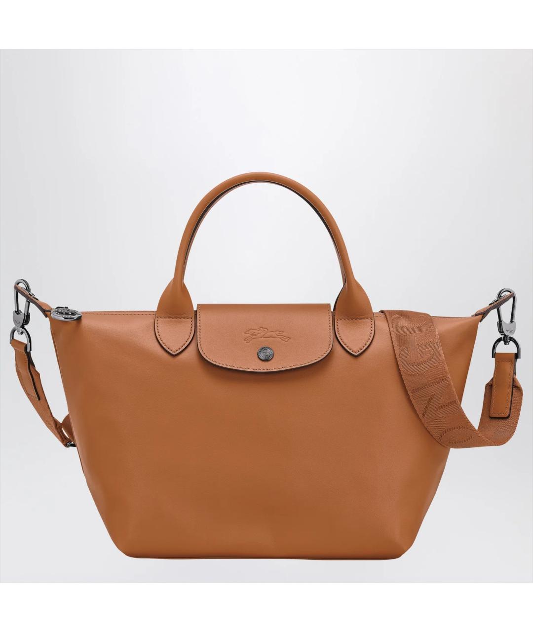LONGCHAMP Коричневая кожаная сумка тоут, фото 3