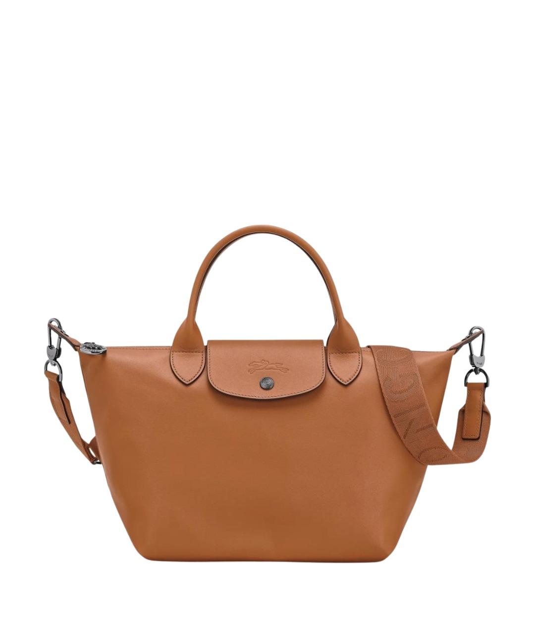LONGCHAMP Коричневая кожаная сумка тоут, фото 1
