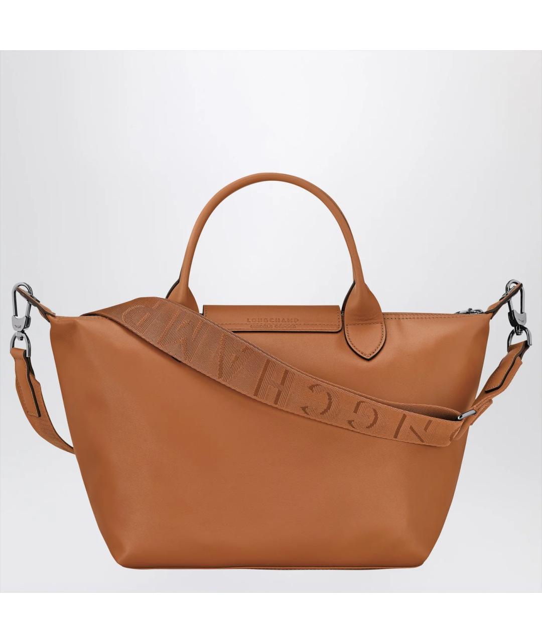 LONGCHAMP Коричневая кожаная сумка тоут, фото 2