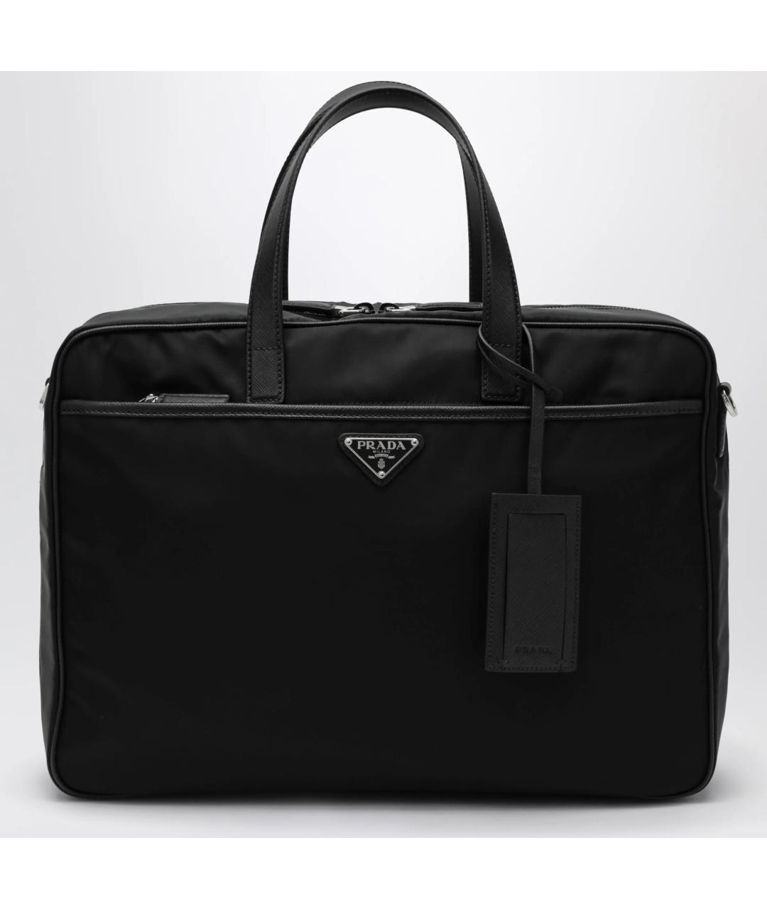 PRADA Черный тканевый портфель, фото 3
