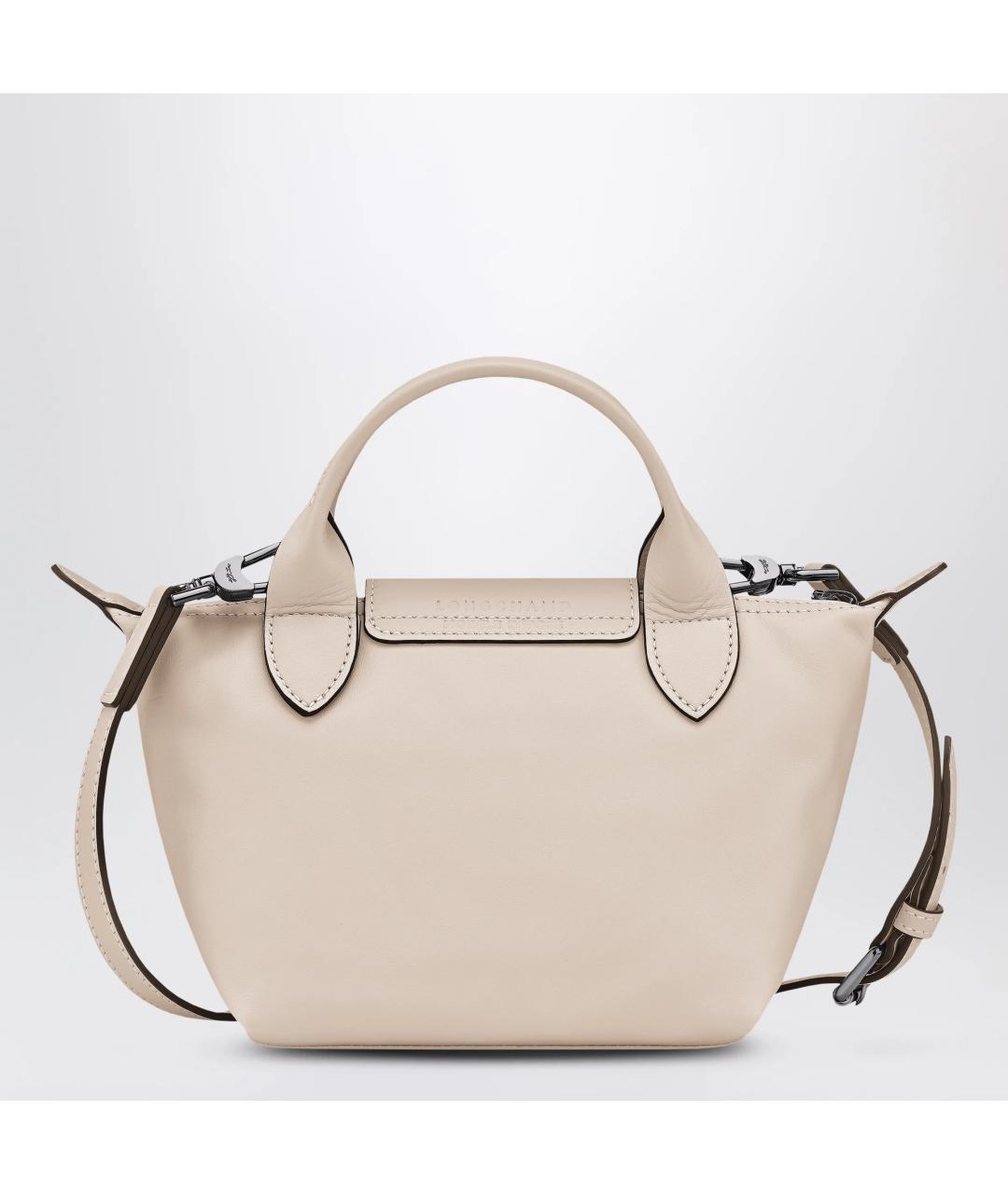LONGCHAMP Бежевая кожаная сумка тоут, фото 2
