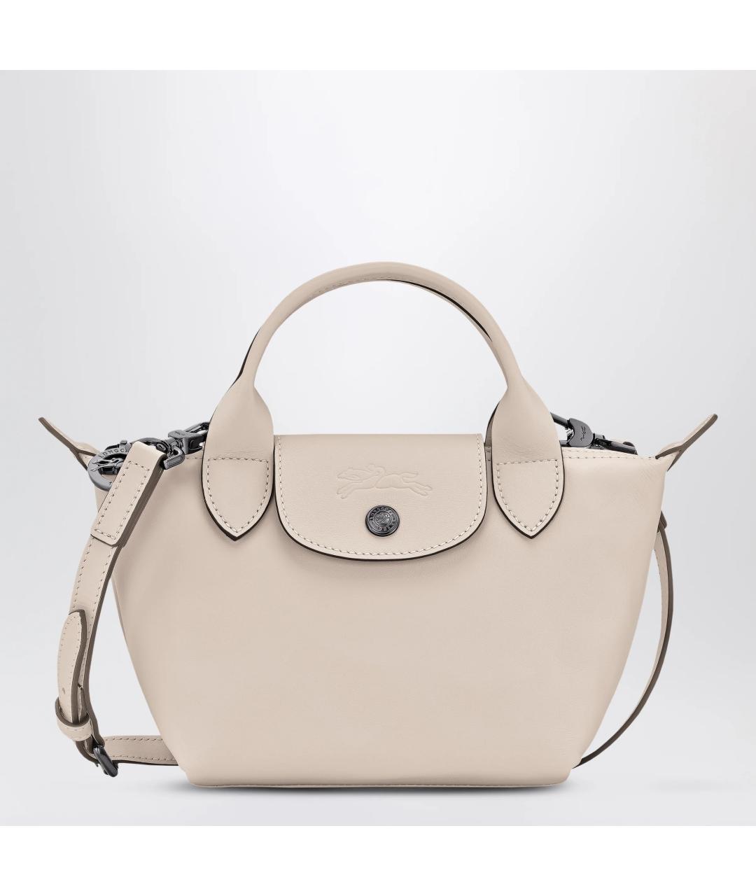 LONGCHAMP Бежевая кожаная сумка тоут, фото 3