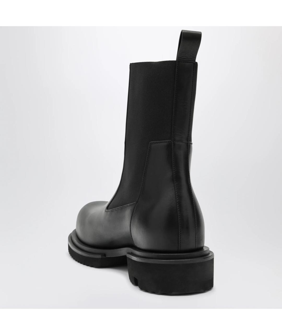 RICK OWENS Черные кожаные высокие ботинки, фото 2