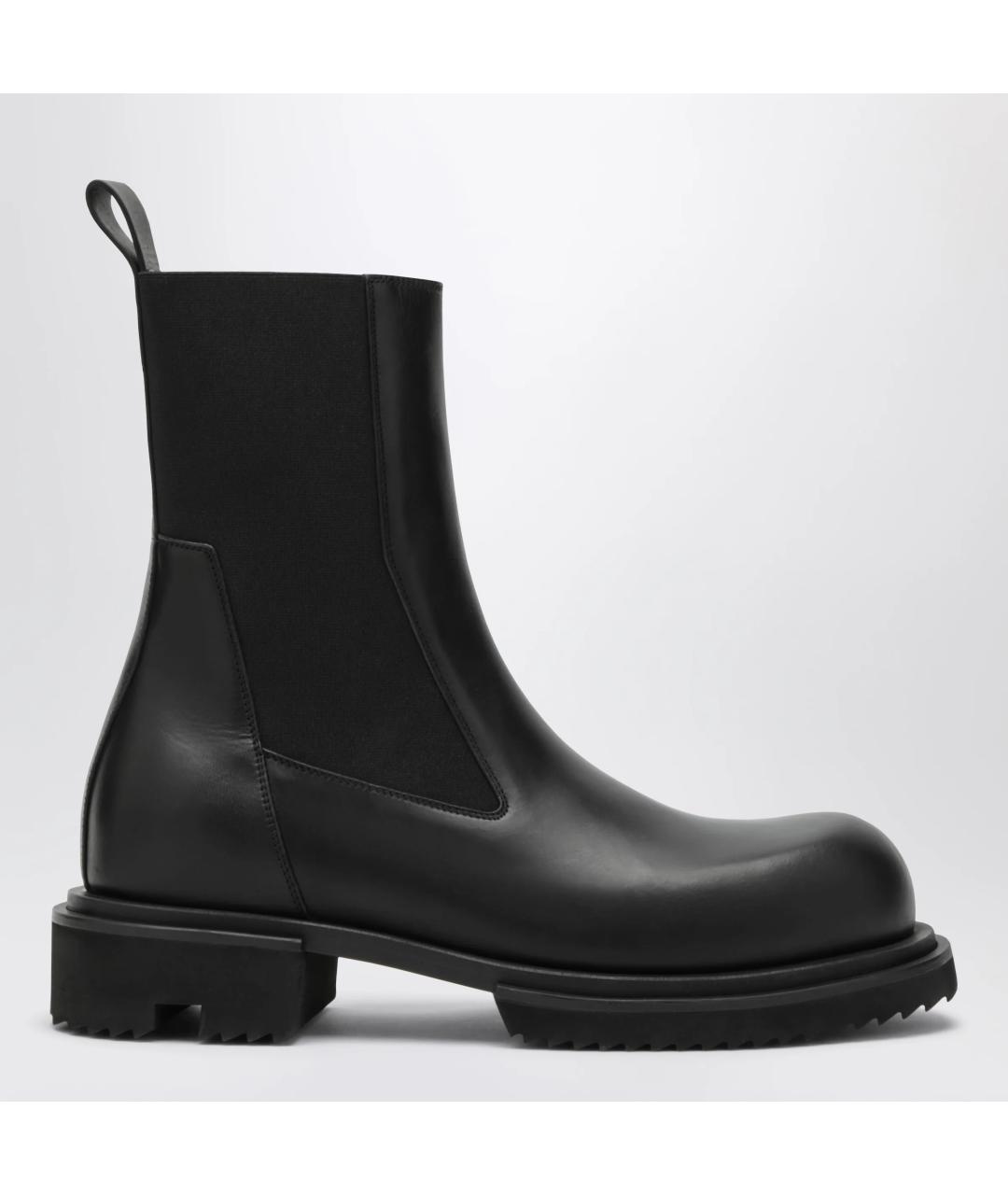 RICK OWENS Черные кожаные высокие ботинки, фото 3