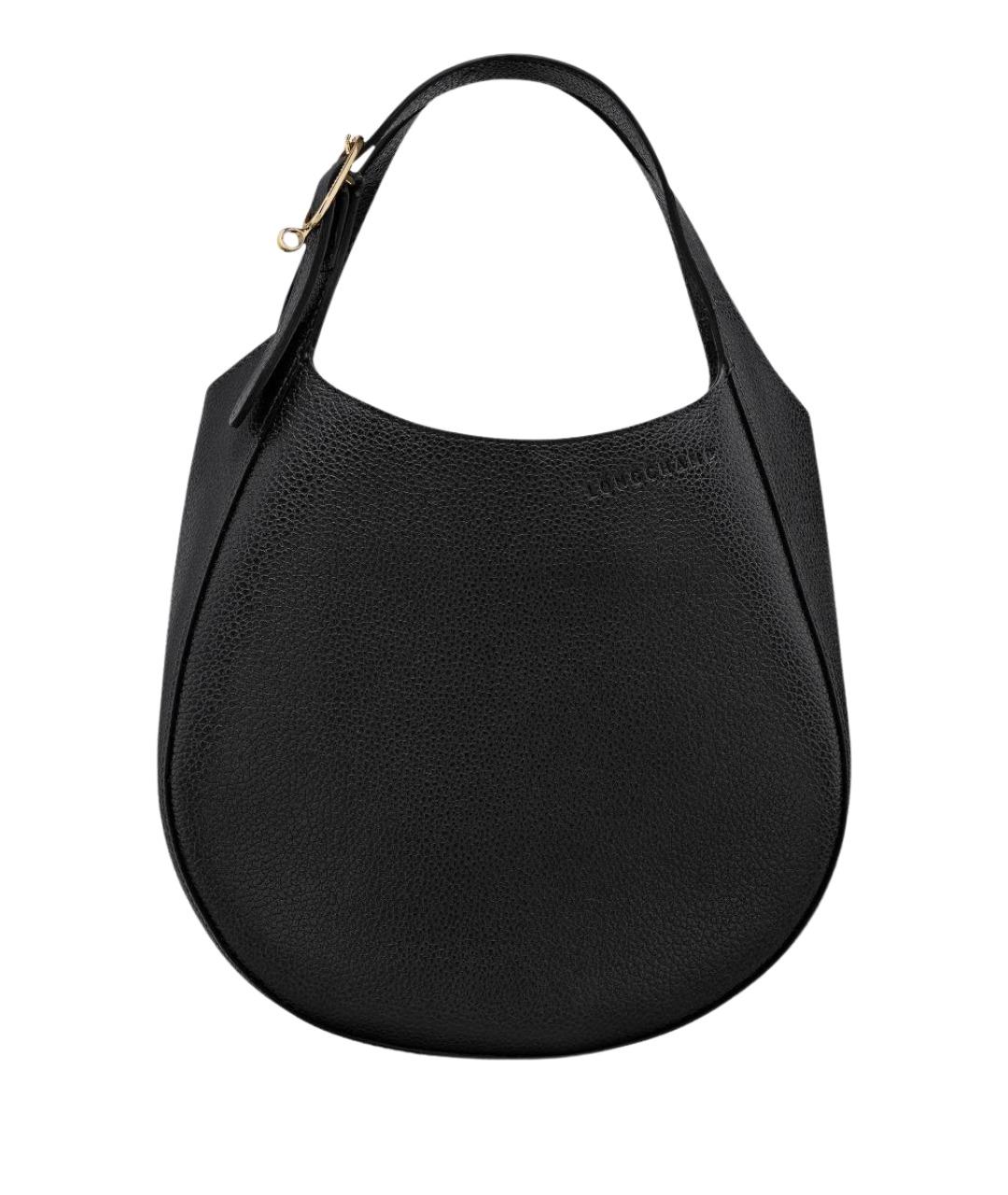 LONGCHAMP Черная кожаная сумка тоут, фото 1
