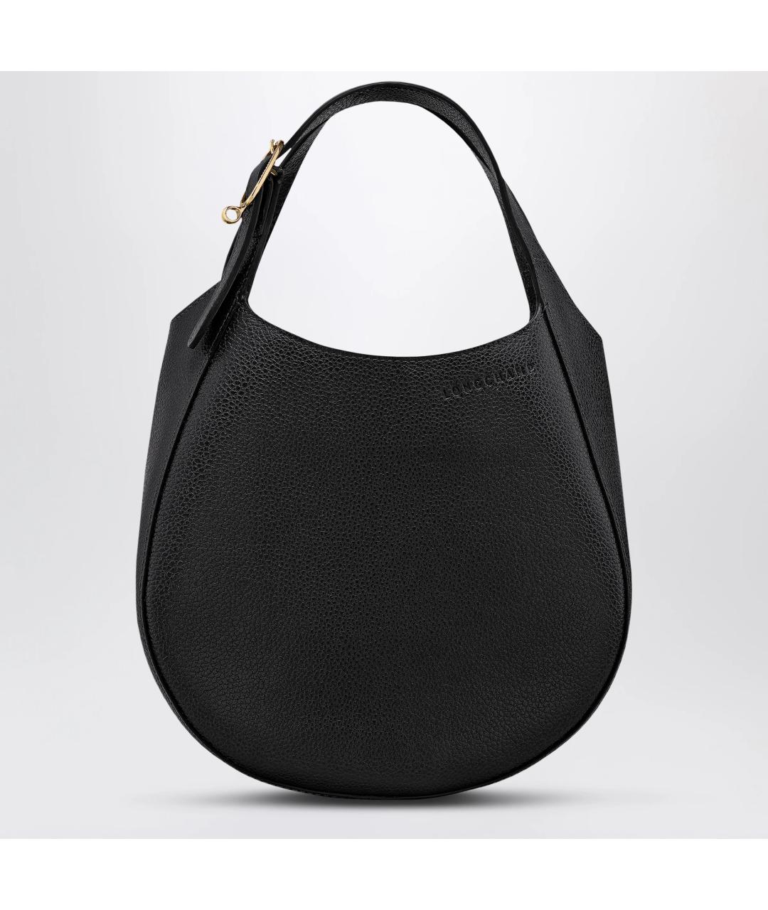 LONGCHAMP Черная кожаная сумка тоут, фото 3
