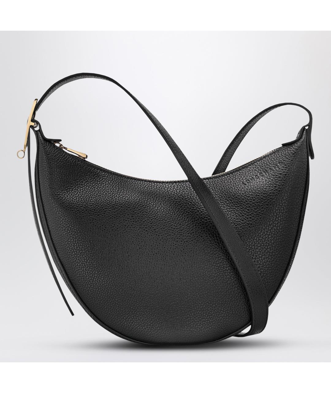 LONGCHAMP Черная кожаная сумка через плечо, фото 3