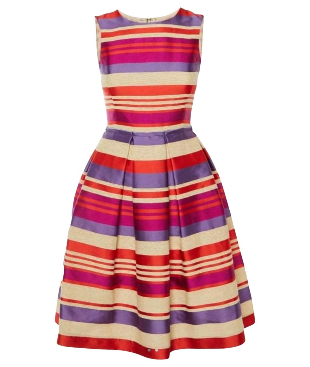 CAROLINA HERRERA Мульти шелковое коктейльное платье, фото 1