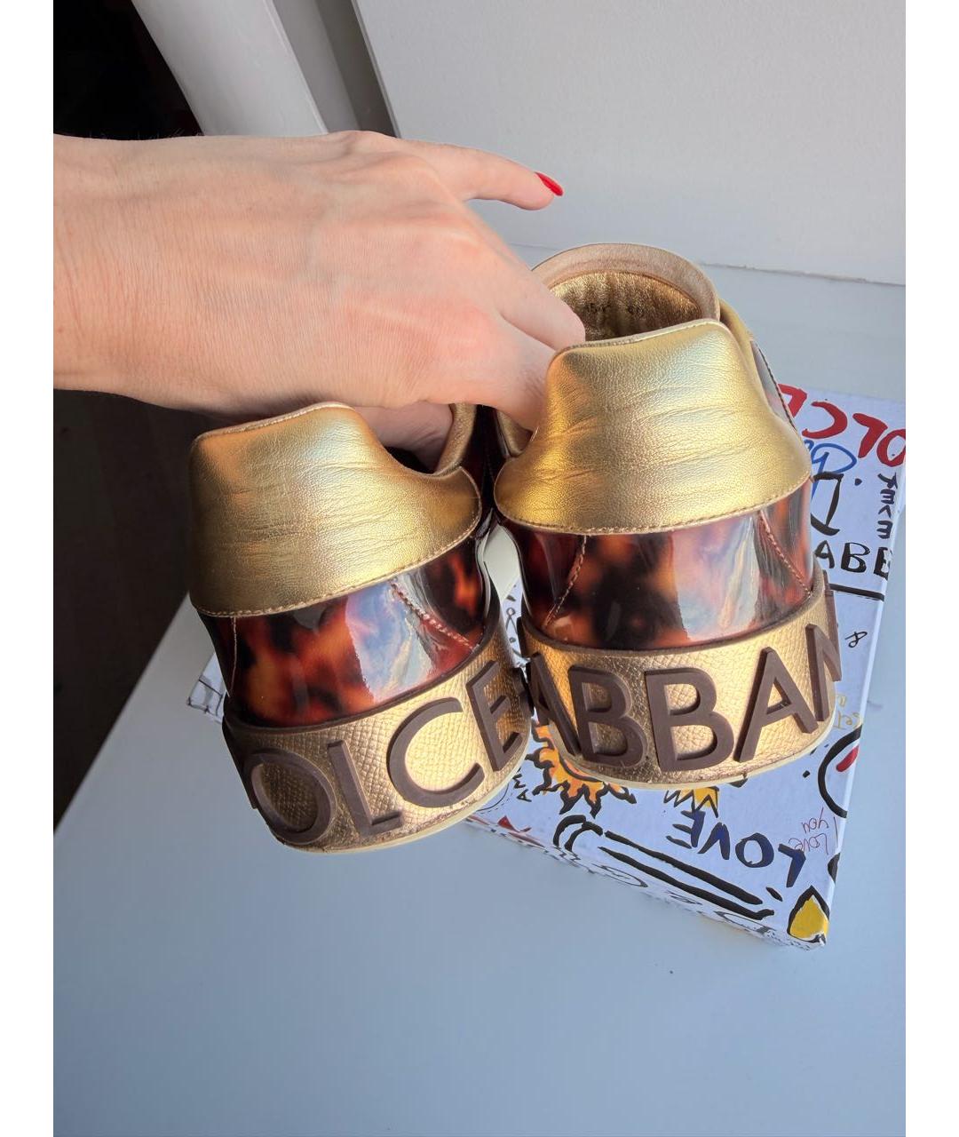 DOLCE&GABBANA Коричневые синтетические кеды, фото 4