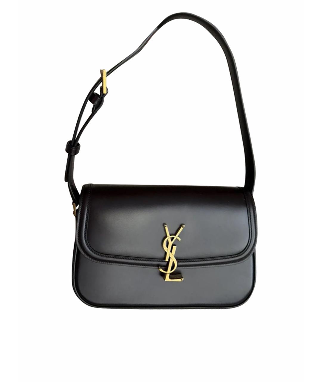 SAINT LAURENT Коричневая кожаная сумка с короткими ручками, фото 1