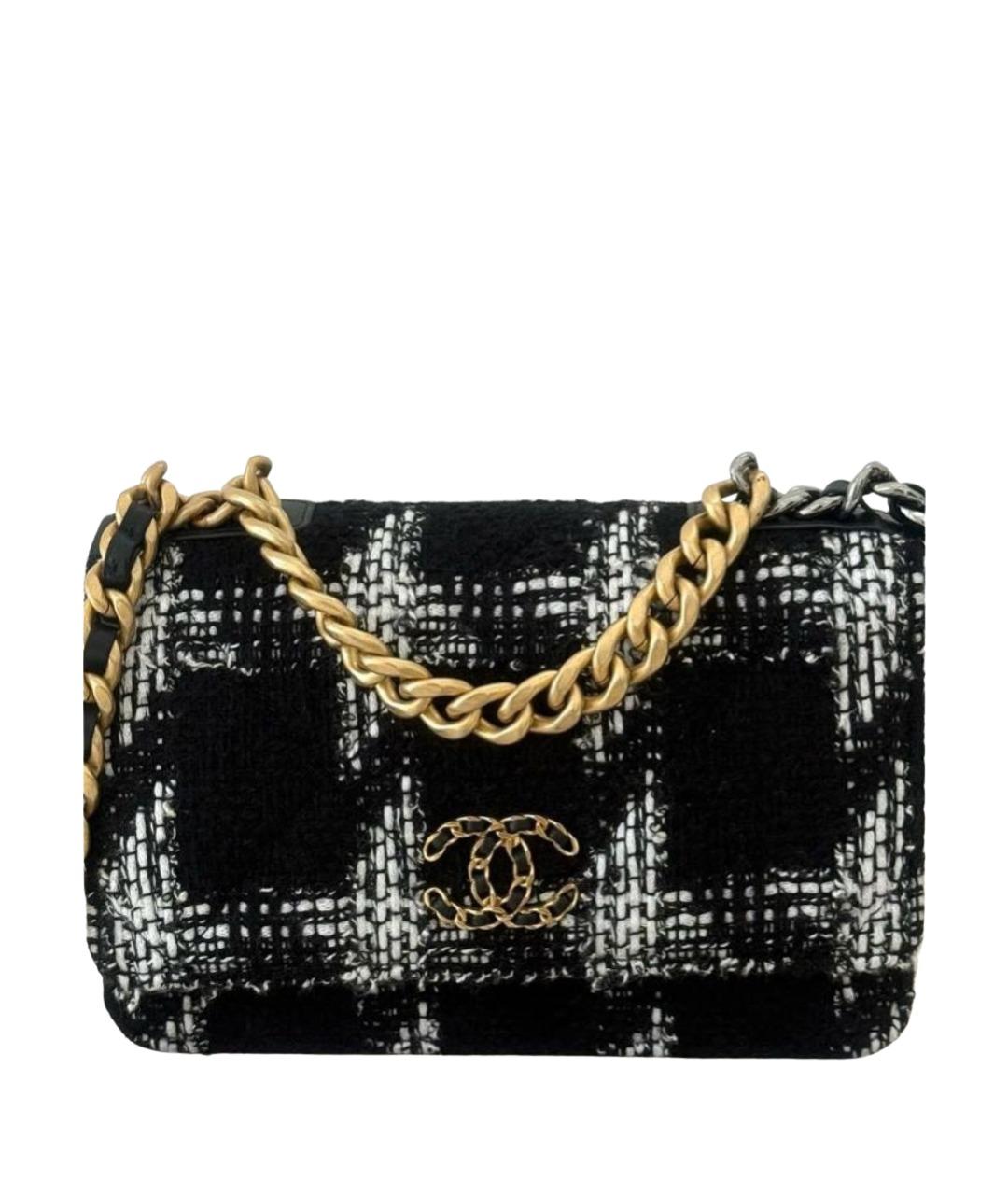 CHANEL Черная твидовая сумка через плечо, фото 1