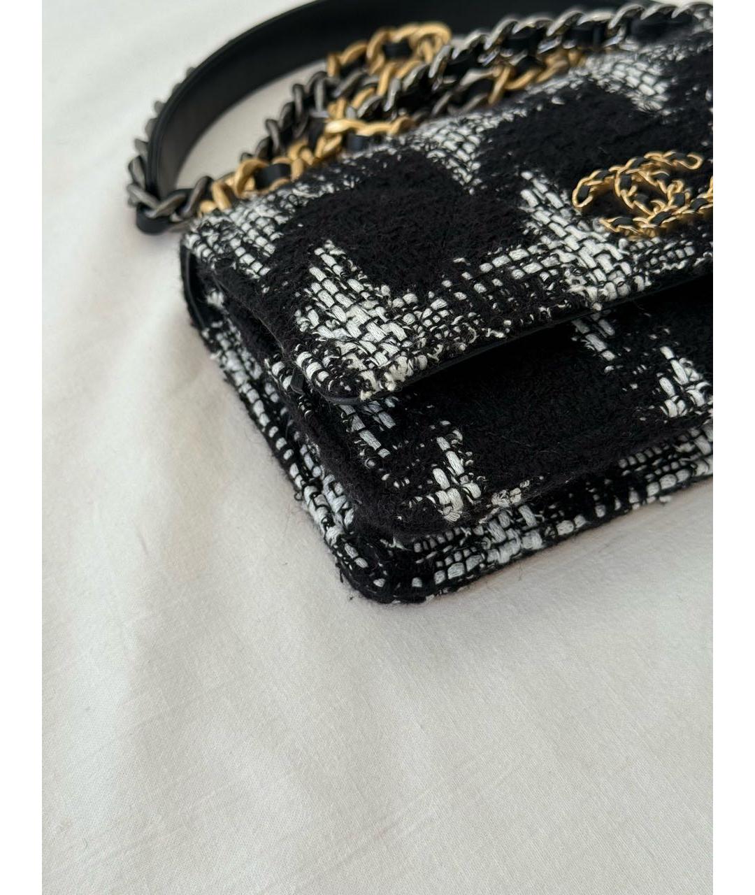 CHANEL Черная твидовая сумка через плечо, фото 4