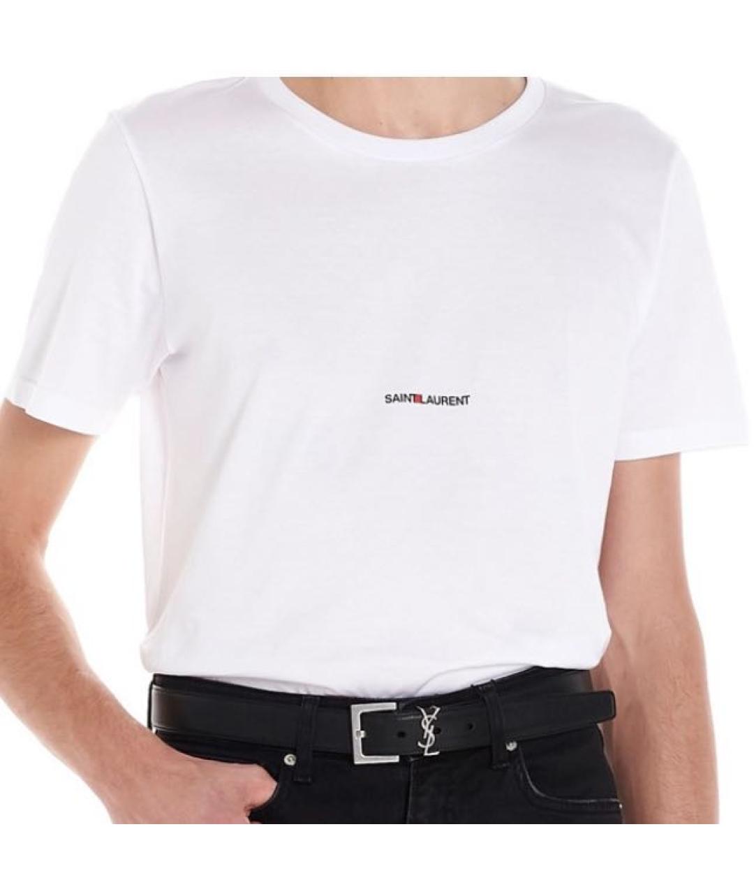 SAINT LAURENT Белая хлопковая футболка, фото 2