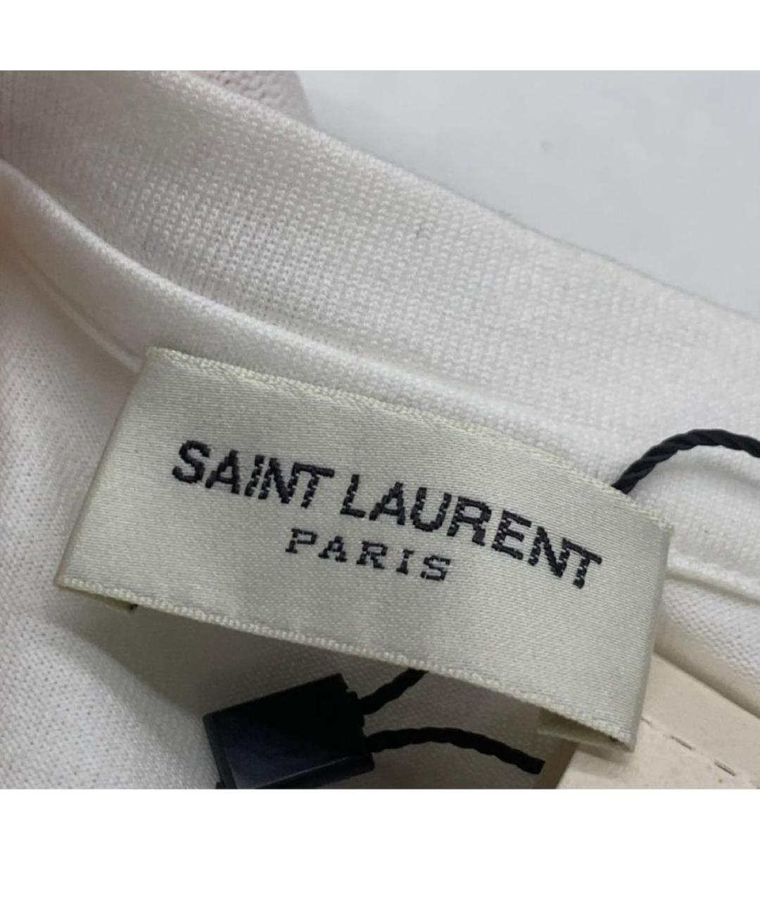SAINT LAURENT Белая хлопковая футболка, фото 6