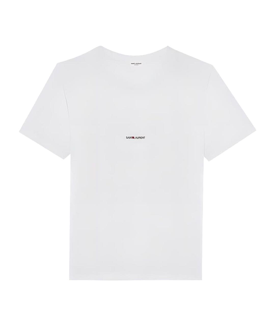 SAINT LAURENT Белая хлопковая футболка, фото 1