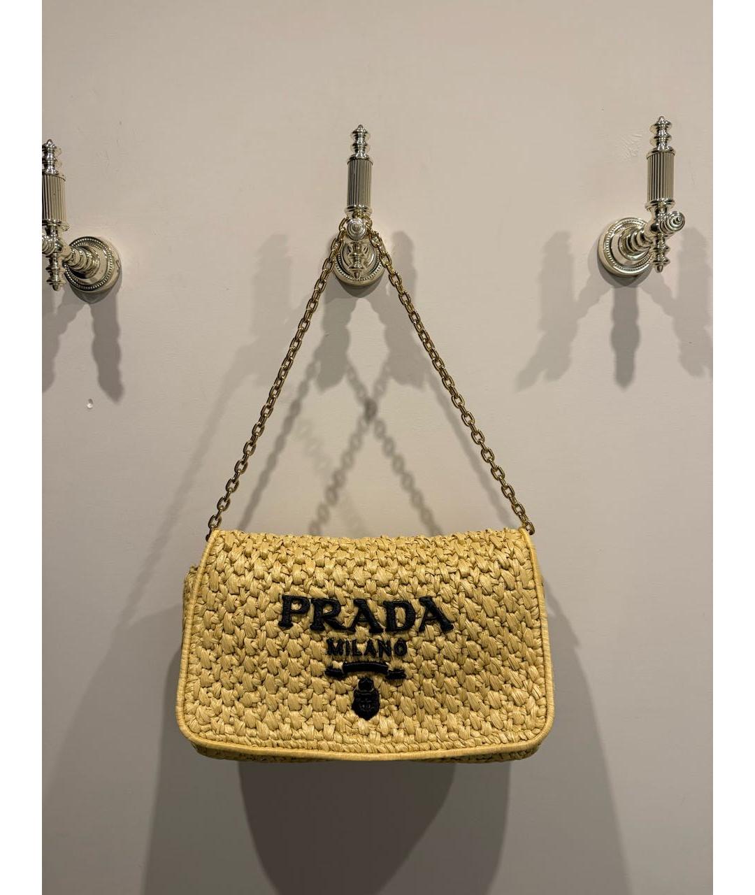 PRADA Бежевая плетеная сумка через плечо, фото 2