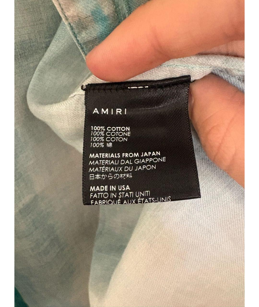 AMIRI Бирюзовая хлопковая кэжуал рубашка, фото 7