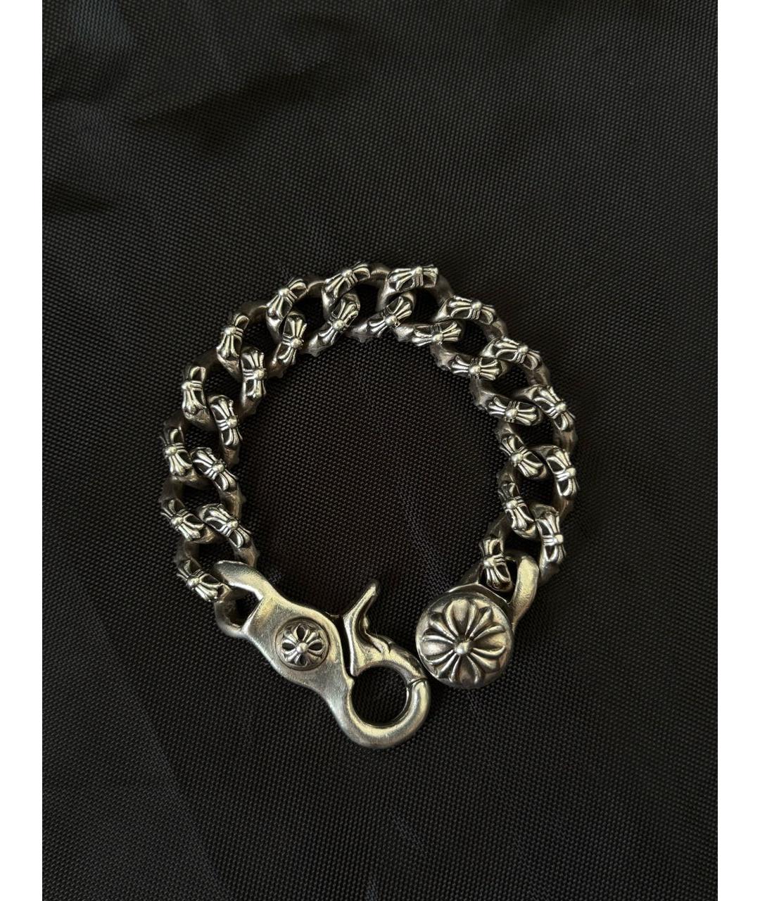 CHROME HEARTS Антрацитовый серебряный браслет, фото 5