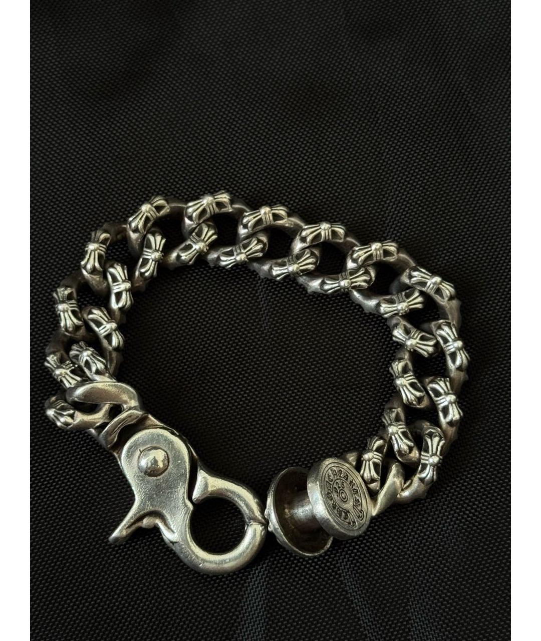 CHROME HEARTS Антрацитовый серебряный браслет, фото 3