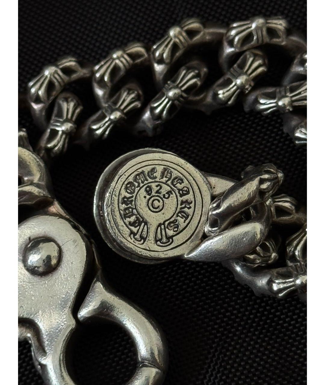 CHROME HEARTS Антрацитовый серебряный браслет, фото 4